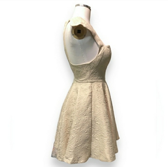 ANGEL BIBA Beige Jacquard Formal Dress NWT! - Picture 2 of 8